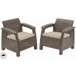 Keter Corfu duo set dvou křesel cappuccino 258977 – Hledejceny.cz