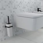 Nimco Maya Černá WC štětka vysoká bílá keramická nádoba černý nástěnný držák MAC 29094K-90 – Hledejceny.cz