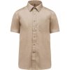 Pánská Košile Kariban pánská košile s krátkým rukávem Eso angora béžová