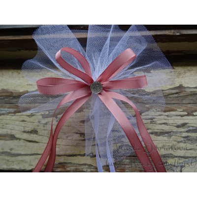 Mašle na auto - tylová se starorůžovou 625 – Sleviste.cz