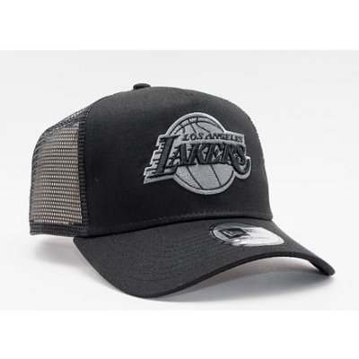 New Era 9FORTY A Frame Trucker NBA Black on Black Team Logo Los Angeles Lakers Black – Zboží Mobilmania