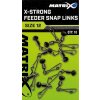 Rybářská karabinka a obratlík Fox Matrix X Strong feeder snap links vel.12