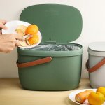 Qualy Design Nádoba na kompostovatelný odpad Foody 10380 7 L zelená