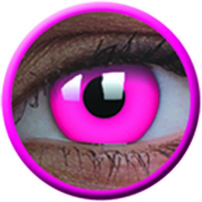 MaxVue Vision Crazy čočky UV Glow Pink svítící roční 2 ks