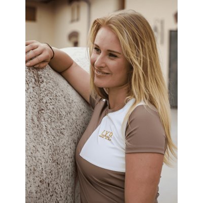 Sportovní triko BEIGE WHITE – Zboží Dáma