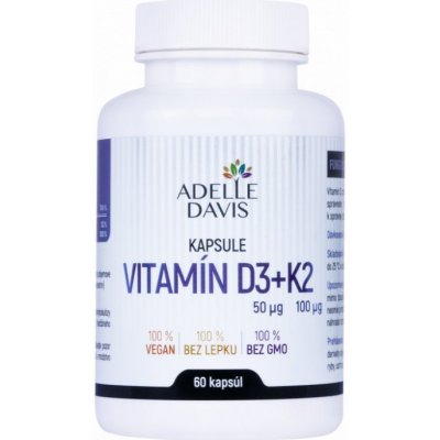 Adelle Davis Vitamín D3+K2 60 kapslí