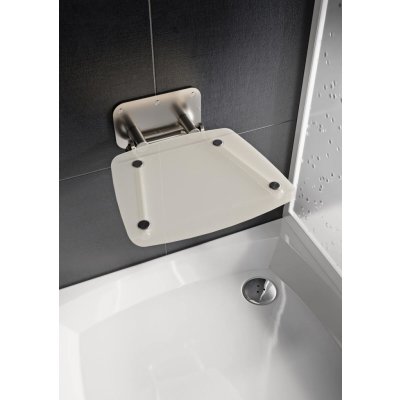 Ravak Ovo B II - Sprchové sedátko Opal, 360 x 360 mm, nerez/průsvitně bílá, B8F0000052 – Zboží Mobilmania