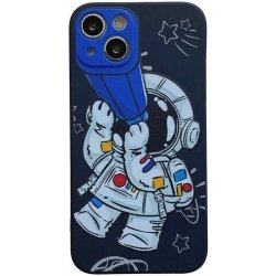 Pouzdro AppleKing z měkkého plastu astronaut s dalekohledem iPhone 11 Pro - tmavě modré