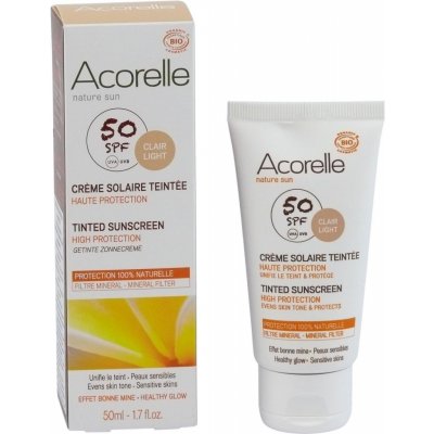 Acorelle tónovací opalovací krém na obličej SPF50 clair light 50 ml