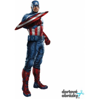 Jedlý tisk AVENGERS - KAPITÁN AMERIKA ● materiál: JEDLÝ PAPÍR Ⓜ️, ● velikost: 4cm (30 ks / A4) ☝ – Zbozi.Blesk.cz