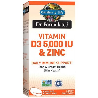 Garden of Life Dr. Formulated Vitamin D3 5000 IU + Zinek 30 kapslí – Hledejceny.cz