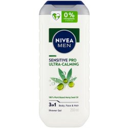 Nivea Men Sensitive Pro Ultra-Calming Shower Gel sprchový gel na tělo, tvář a vlasy 250 ml