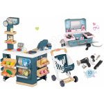 Smoby Set obchod elektronický s váhou a skenerom Super Market a kozmetický kufrík 3v1 a kaderníčka s elektronickým fénom SM350239-6 – Zboží Mobilmania
