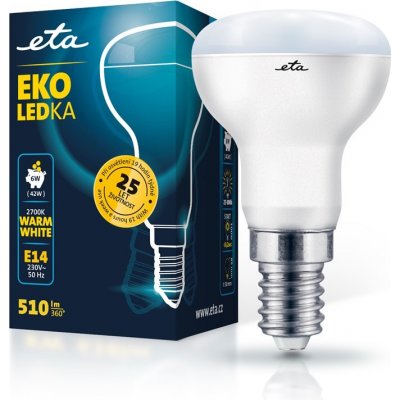 ETA ACC žárovka LED ETA EKO LEDka reflektor 6W, E14, teplá bílá – Zboží Mobilmania