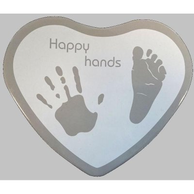 HAPPY HANDS Sada pro otisky 2D Heart Silver/White – Zboží Mobilmania