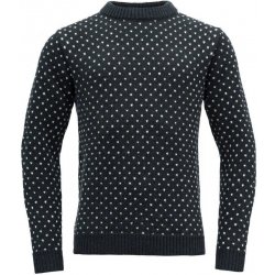 Devold Sørisen Wool Sweater klasický vlněný svetr ink/Oofwhite