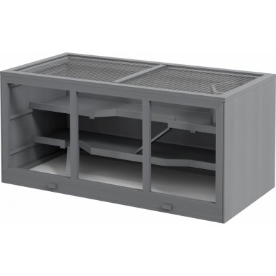 PawHut Dřevěná klec pro malá zvířata šedá 115 x 57 x 55 cm – Zbozi.Blesk.cz