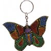 Přívěsky na klíče Přívěsek na klíče Indonésie dřevo malovaná Motýl červené kapky