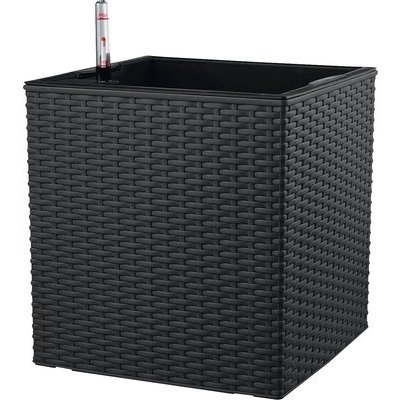 Lafiora Květináč samozavlažovací umělý ratan 36 x 36 cm antracit – Hledejceny.cz