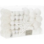 SPRINGOS Maxi 100 dílná sada vánočních ozdob bílá se šiškami CA0858-XG – Zboží Dáma