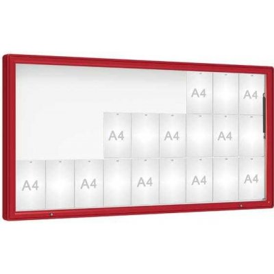 PROCITY Venkovní vitrína model 2000, 27 x A4, plexi, červená | Zboží Auto