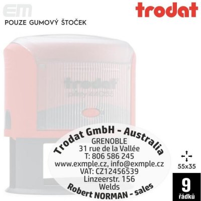 Trodat 44055 [ 55 x 35 mm pouze gumový štoček – Zboží Živě