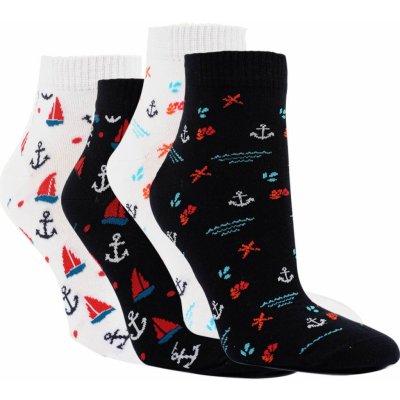 RS dámské bavlněné námořnické kotníkové ponožky 4PACK