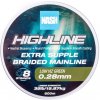 Rybářské lanko NASH Pletená šňůra Highline Extra Supple Braid Green 600m 0,28mm 15,87kg