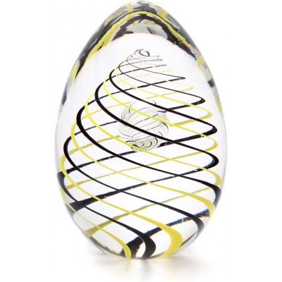 Artcristal Bohemia Skleněné těžítko vajíčko 01, Žlutá / Černá, 7 cm | České sklo z rodinné sklárny – Sleviste.cz