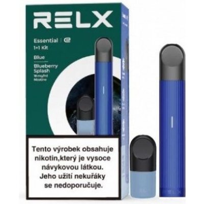 RELX Essential 350 mAh Black Starter Kit + náplň Blueberry Splash 1 ks – Zbozi.Blesk.cz