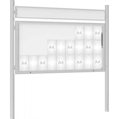 PROCITY Venkovní vitrína model 1000 27 x A4, elox, včetně sloupků a záhlaví | Zboží Auto