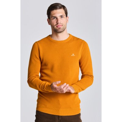 Gant Cotton Pique C-neck oranžová – Zboží Mobilmania