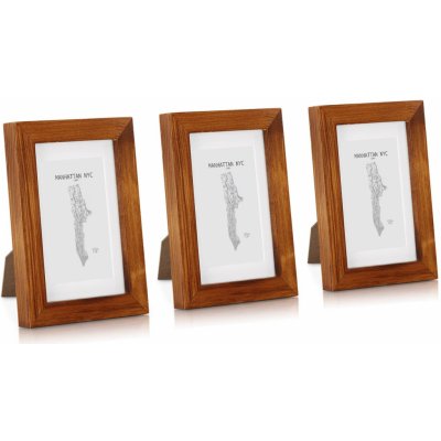 Casa Chic Kenton, rámečky, sada 3 rámečků, obdélníkové, 14 x 9 cm, pasparta, sklo Dřevo – Zboží Živě