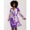Dámské šaty ITALY MODA Fialové plisované vzorované mini šaty dhj-sk-17116.27-viollet