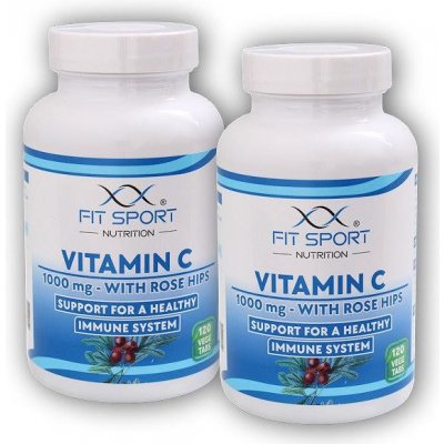 FitSport Nutrition 2x Vitamin C 1000 mg with Rose Hips 120 vege tablet – Hledejceny.cz
