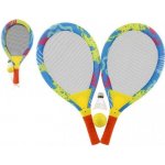 Teddies Plážová sada pálky 2ks kov/plast 28x55cm s míčkem s košíčkem barevné v síťce – Zboží Živě