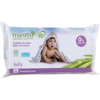 Masmi Natural Cotton Masmi dětské vlhčené ubrousky z organické bavlny 60 ks