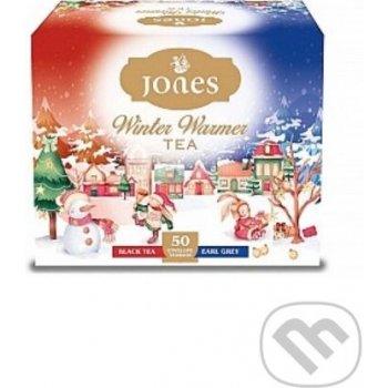 Jones čaj Dárková kazeta vánoční Black & Earl Grey 50 x 2 g