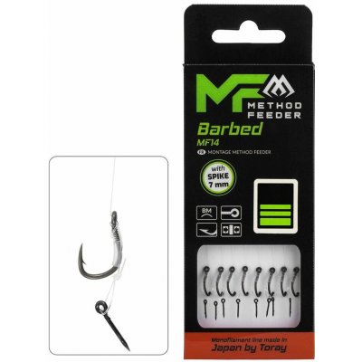 Mikado Návazec Feederový MF14 S Gumkou Barbed 8 ks 10 cm - 0,25 mm Vel. 6 – Sleviste.cz
