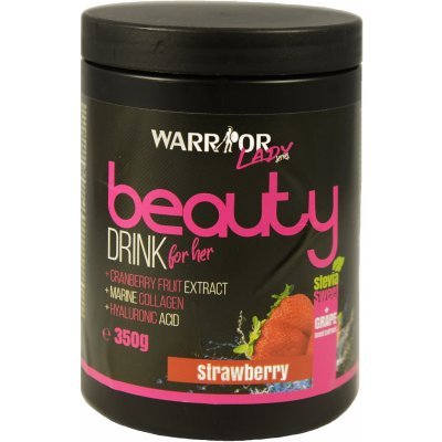 Warrior Beauty Drink kolagenový nápoj s kyselinou hyaluronovou a stévií Strawberry 350 g