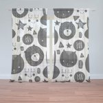 Sablio Záclony Kočička a medvěd: 2ks 150x250cm – Hledejceny.cz