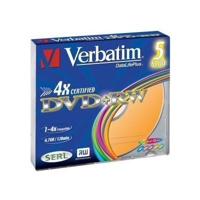 Verbatim DVD+RW 4,7GB 4x, slim box, 5ks (43297) – Zboží Živě