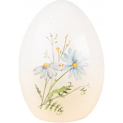 Dekorace keramické vajíčko s modrými květy 10*10*14 cm – Hledejceny.cz