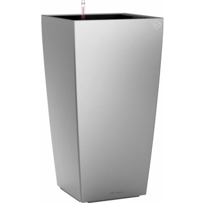 Lechuza Květináč Cubico Premium 22 stříbrná metalický 22 x 22 x 41 cm – Hledejceny.cz