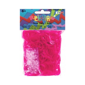 RAINBOW LOOM Original gumičky 600 kusov transparentné ružová