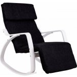 ModernHome TXRC-03 Houpací křeslo s nastavitelnou opěrkou nohou bílá/černá – Sleviste.cz