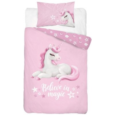 Detexpol Povlečení do postýlky Jednorožec růžová 100 x 135 cm 40 x 60 cm – Sleviste.cz