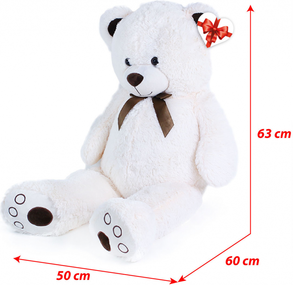 Velký medvěd Tonda krémově bílý s visačkou 100 cm