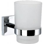 kielle Harmonia Sklenka na kartáčky a pastu s držákem matné sklo/chrom 40023000 – Zboží Dáma