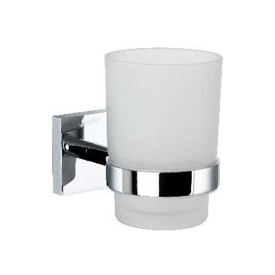 kielle Harmonia Sklenka na kartáčky a pastu s držákem matné sklo/chrom 40023000 – Zboží Dáma